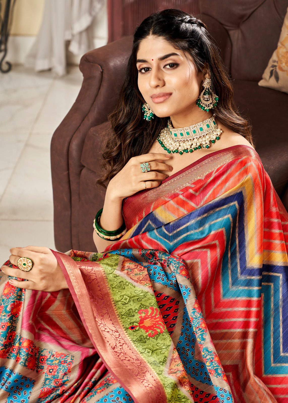 Sunheri Rajpath Designer Satin Printed Sarees Catalog